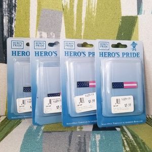 Set Of 4 Hero's Pride American Flag Pin